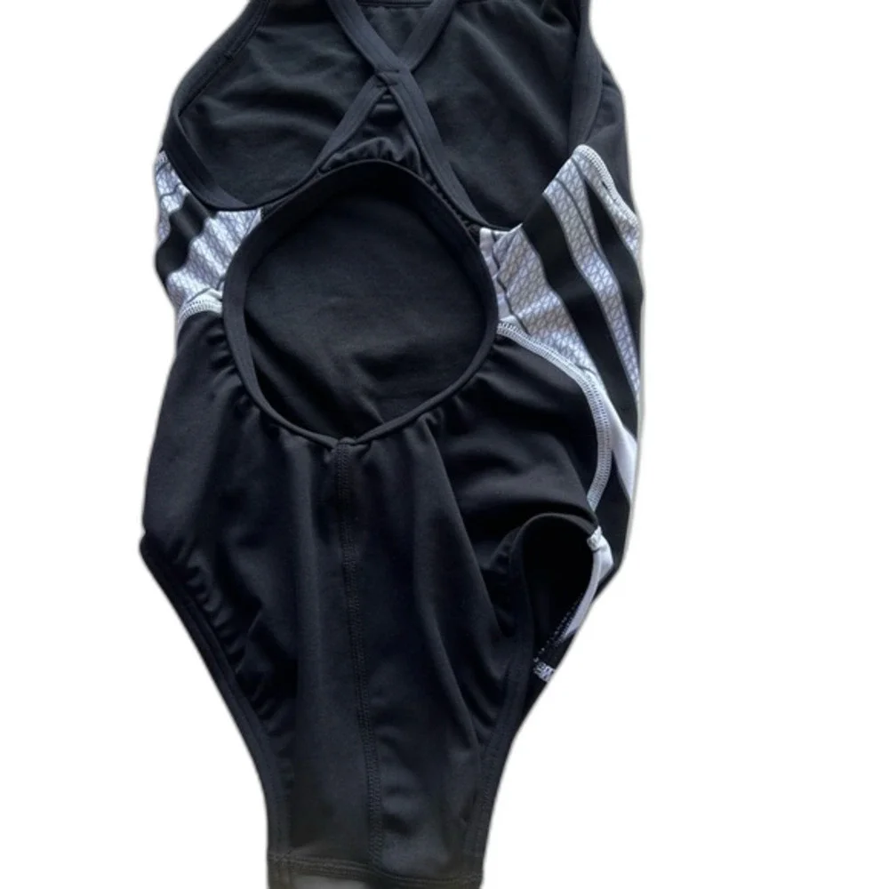 TYR girl Competition Swimsuit Black White Diamondfit Phoenix size 26.